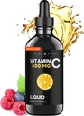 Liquid Vitamin C Drops - 500 mg High Dose, for Adults and Kids (2 Ounce)