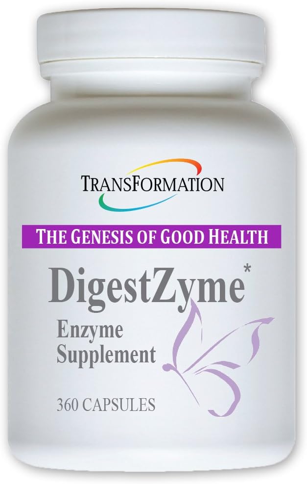 TRANSFORMATION THE GENESIS OF GOOD HEALTH Enzymes for Kids - Natural DigestZyme Supplement Formula for Overal Health, Nutrient Absorption, Support Digestion During Pregnancy & Lactation, 360 Capsules