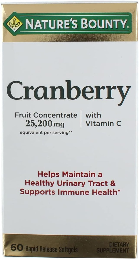 Nature's Bounty Cranberry Dietary Supplement 60 Soft Gels (Pack of 5)