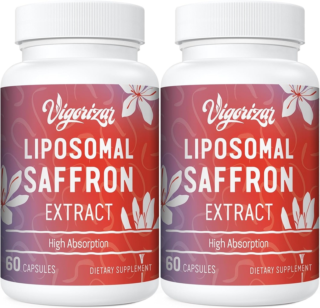 Saffron Supplements - 100% Pure Saffron Extract 88.5 mg, Maximum Absorption, Better Bioavailability, Liposomal Supplements for Mood, Focus & Vision - 120 Vegan Capsules, Made in USA