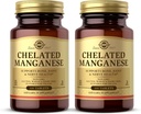 Solgar Chelated Manganese - 100 Tablets, Pack of 2 - Supports Bone, Joint & Nerve Health - Non-GMO, Vegan, Gluten Free, Dairy Free, Kosher - 200 Total Servings