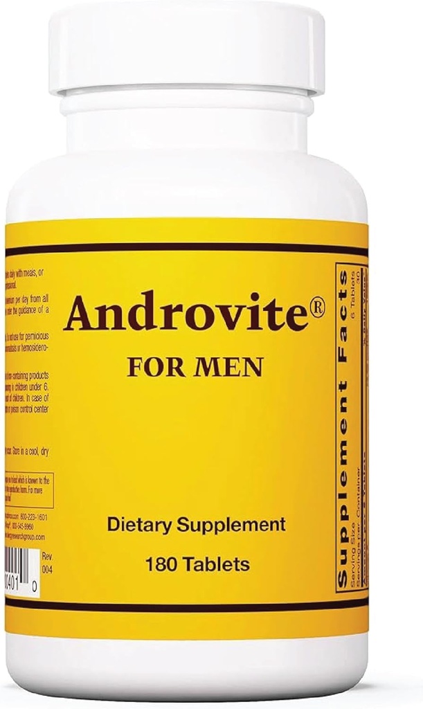 Optimox Androvite for Men - Magnesium Supplement for Men 500mg, Multimineral and Multivitamin Supplement with Vitamin C, Vitamin D3, Calcium-Free - 180 Count