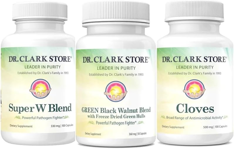 Dr. Clark Clove, Wormwood & Freeze-Dried Green Black Walnut Hull (3 Items)