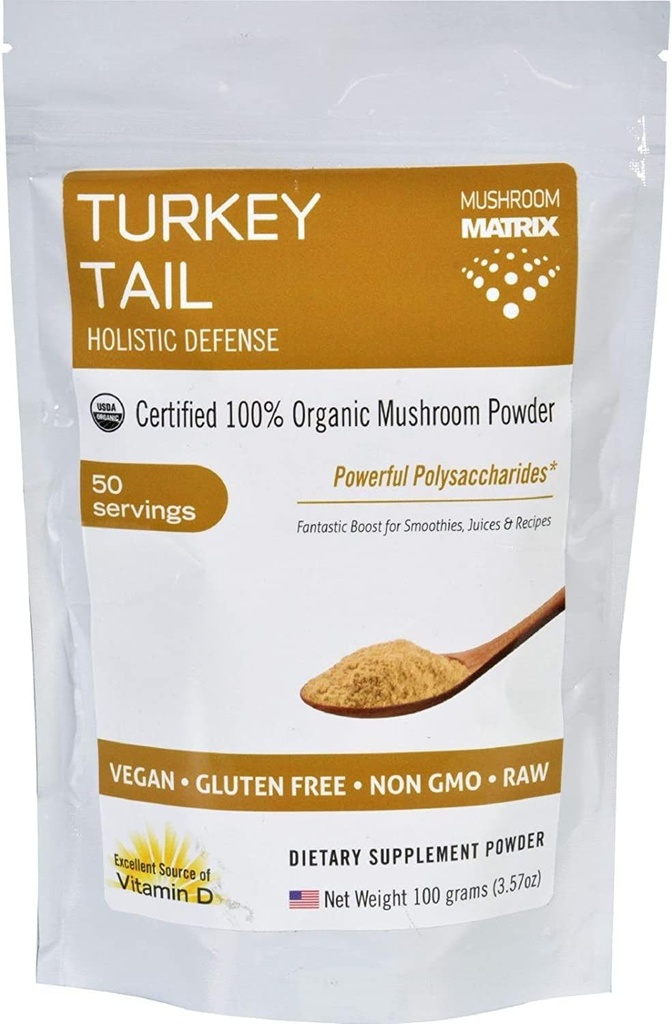 Om Mushroom Superfood Organic Turkey Tail Matrix Powder, 3.5 OZ
