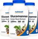 Nutricost Glucomannan 1,800mg Per Serving, 180 Capsules (3 Bottles)