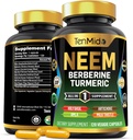 Neem Leaf Supplement - 8in1 Formula - Combine with Berberine, Turmeric, Holy Basil, Amla, Artichoke, Milk Thistle, and Black Pepper - Immune Support - 120 Capsules for 4 Months Supply