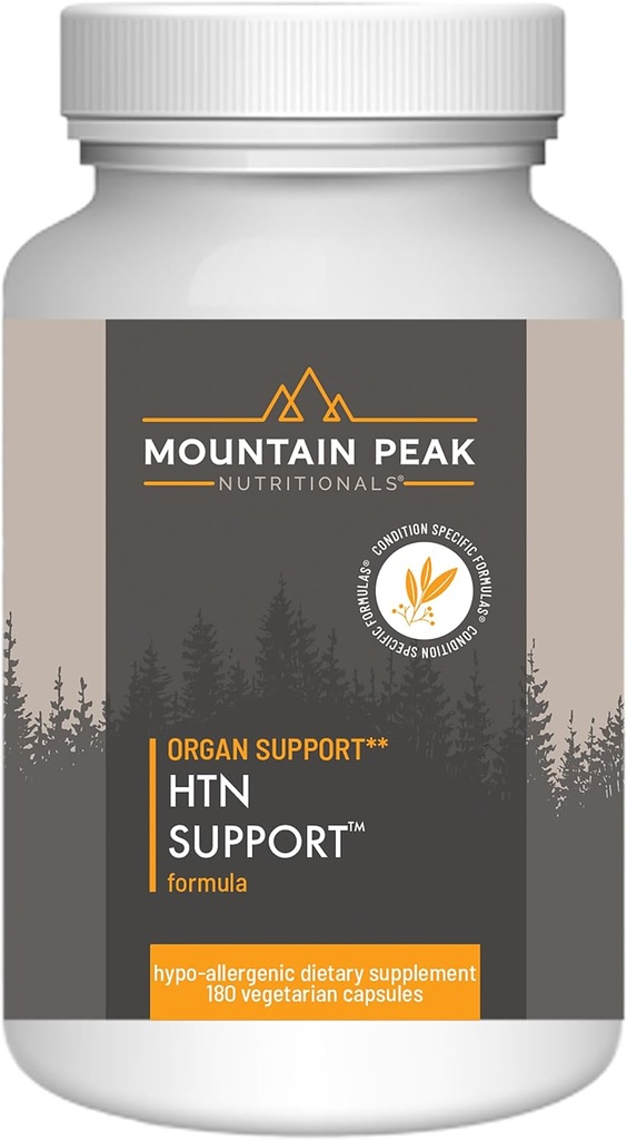 Mountain Peak Nutritionals HTN Blood Pressure Support Supplement for Heart & Circulation Health - Advanced Cardiovascular Formula with Rauwolfia, Hawthorn Berry, & Magnesium (180 Vegetarian Capsules)