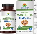 Brieofood Organic Manjistha 1500mg, 45 Servings, Vegetarian, Gluten Free, 90 Vegetarian Tablets