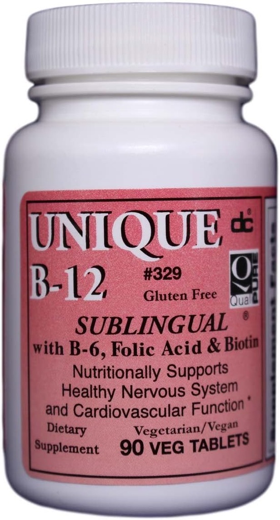 Unique B-12 Sublingual B Vitamins 90 vegi caps