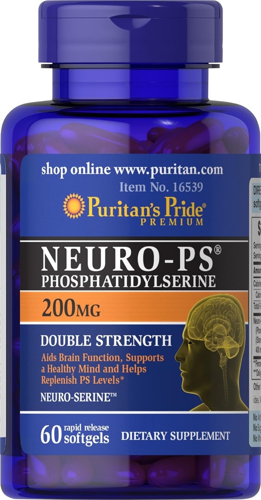 Puritans Pride Neuro-ps (phosphatidylserine), White, 60 Count (Pack of 1)