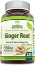 Herbal Secrets Ginger Root Supplement | 550 Mg Per Serving | 120 Veggie Capsules | Non-GMO | Gluten Free | Made in USA