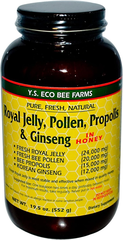 YS Royal Jelly, Pollen, Propolis & Ginseng in Honey (19.5 Fl. Oz Liquid)