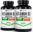 Healthfare Vitamin B2 Riboflavin 400 mg | Pack of 2 | 180 Veg Capsules Each | Supplement | Gluten-Free | Non-GMO