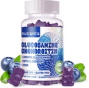 Nutravita Glucosamine Chondroitin Gummies with MSM & Elderberry Extra Strength - Joint Support, Antioxidant Immune Support Supplement for Adults, Men & Women.60 Blueberry Chews