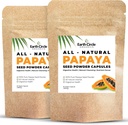 Papaya Seed Powder Capsules – Powerful Papain Supplement with Vitamins A, C, & E & Enzymes for Digestion & Gut Health – 360mg/Serving – 60 Vegan Capsules per Pack (Pack of 2, 60-120 Day Supply)