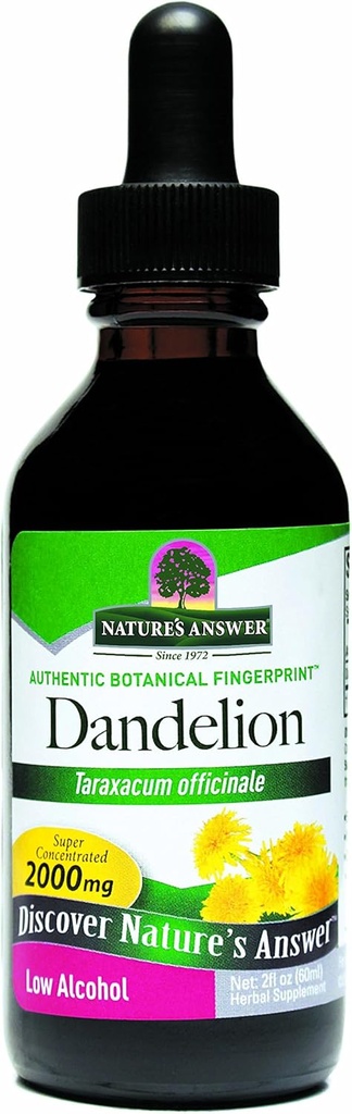 Nature's Answer Dandelion Root Extract 2 Oz – Low Organic Alcohol, Detox & Liver Support Supplement – Made in USA, Kosher, Gluten Free – Dandelion Root Supplement