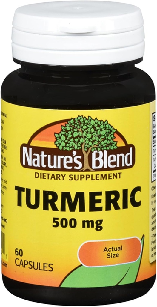 Nature's Blend Turmeric 500mg, 60 Capsules, (Pack of 2)