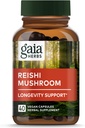 Gaia Herbs Reishi Mushroom - Helps Maintain a Healthy Immune System & Supports Heart Health - Adaptogen Herbal Supplement for Longevity Support - 40 Vegan Liquid Phyto-Capsules (40-Day Supply)