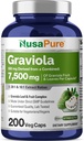 NusaPure Graviola 20:1 & 10:1 Extract - Suitable for Vegetarian/Vegan, Non- GMO - 7500 mg - 200 Capsules