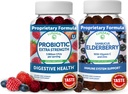 Lunakai Elderberry & Probiotic Gummies Bundle - Immune Support with Zinc and Vitamin C Plus 5 Billion CFUs Per Serving for Digestive Gut Health - Non-GMO, All Natural Gummy