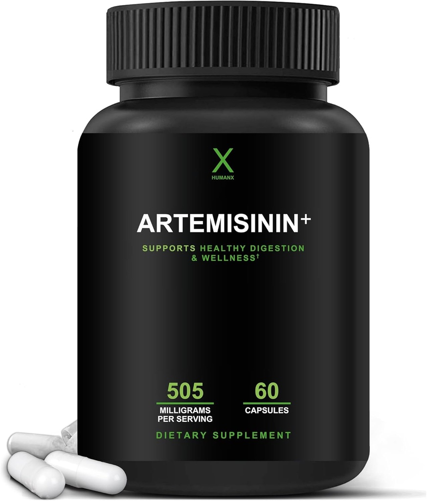 HUMANX Artemisinin 505mg with Bioperine for Greater Absorption - Supports Healthy Aging, Digestion, and Immunity - USA Third Party Tested - Vegan, Non-GMO - Artemisia Annua - Sweet Wormwood Extract