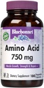 Bluebonnet Amino Acid 750 mg Vitamin Capsules, White, 180 Count