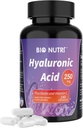 BIO NUTRI Hyaluronic Acid Supplements 250mg|240 Capsules，with Biotin 5000mcg & Vitamin C 25mg - Skin, Hair & Joint 3 in1 Support (1)