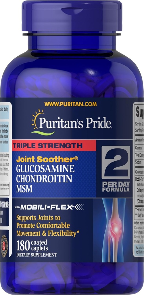 Puritan's Pride Glucosamine Chondroitin MSM Tablets, 2 Per Day Formula