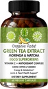 Organic Veda Green Tea Extract ECGC Capsules - Antioxidants Rich Matcha, Green Coffee Bean, Turmeric, Moringa, Vitamin C - Energy, Metabolism, Brain, Immune & Heart Health Supplement - 60 Pills