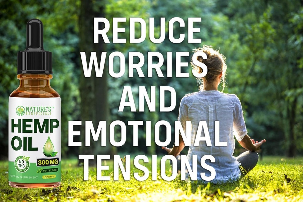 NATURE'S BENEFICIALS Organic Hemp Oil Extract Drops, 1000mg - Omega Fatty Acids 3 6 9, Non-GMO Ultra-Pure CO2 Extracted