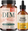 SMNutrition Organic Maca Root Tincture and Women's DIM Supplement | Hormone Balance Bundle with Liquid Maca Root Drops (120 Servings) and 250mg DIM Supplement for Women Complex (60 Servings)