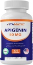 Vitamatic Apigenin 50mg – 120 Vegetarian Capsules Plant-Based Flavonoid for Cellular Health, Relaxation & Healthy Aging
