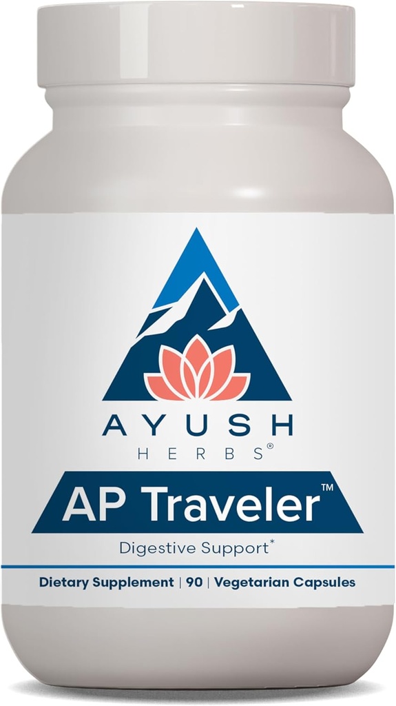 Ayush Herbs AP Traveler Digestive Support - Holy Basil & Neem Supplement for Women & Men, Source of Antioxidants, Helps Digestion, Made with Organic Ingredients - 90 Vegetarian Capsules (1 Count)