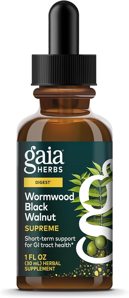 Gaia Herbs Wormwood Black Walnut Supreme 1 Fl Oz, Liquid Extract