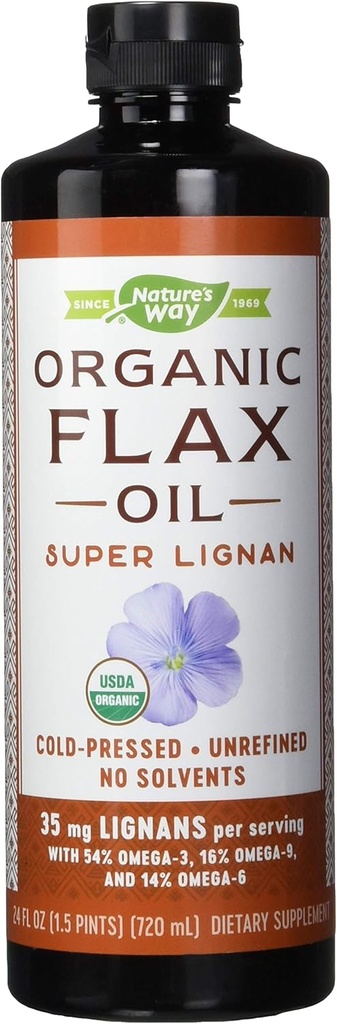 Nature's Way Nature's Way Organic Flax Oil Super Lignan, 24 Fl Ounce (Pack of 6)