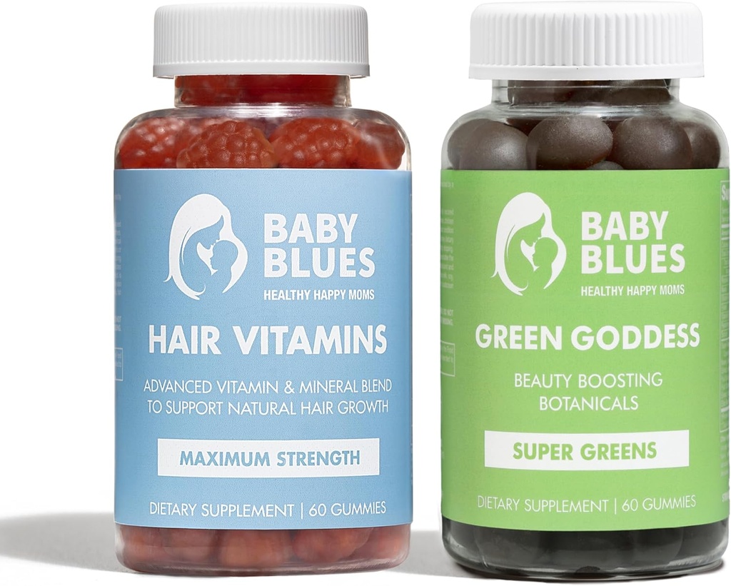 Baby Blues Grow and Glow Beauty Bundle - Gummies for Postpartum Hair Growth and Glowing Skin