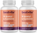N-Acetyl L-Cysteine 600mg (NAC) (120 Vegetarian Capsules) (120 x 2) - No Stearates - Vegan - No Fillers - No Silica - No Gelatin - Gluten Free - Non GMO