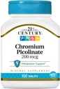 21st Century Chromium Picolinate 200 mcg 100 Tabs