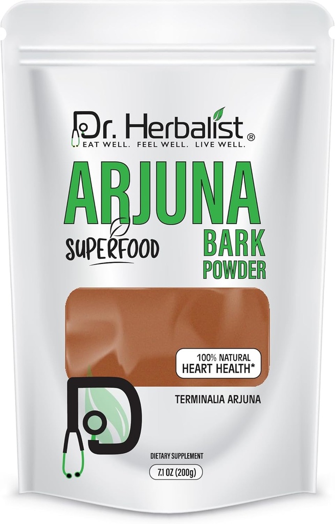 DR Herbalist Arjuna Powder - 200g - 100% Herbal, Natural & Authentic - Herbal Powder for Heart Health - Resealable Pouch