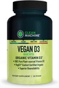 CLEAN MACHINE Certified Organic Vegan Plant Based Vitamin D3 4000 IU per Pill - Natural D3 Supplement for Optimal Health - 30 Vegan Capsules (USDA Certified Organic)