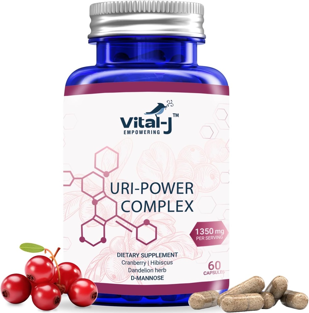 4-IN-1 URI POWER COMPLEX 1350mg - D Mannose, Cranberry, Hibiscus, and Dandelion Herb - Naturally Cleanse the Bladder and Urinary Tract 60 capsules – Specialized Approach for UTI Avoidance