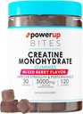Creatine Monohydrate Gummies for Men & Women, 100% Creatine Mixed Berry Gummies, 5g per Serving + Vegan, Sugar Free + Strength, Energy, Muscle & Booty Gain - 120 Count