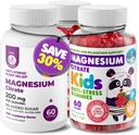 Kids Magnesium 120 count and Magnesium 60 count Gummies Sugar-Free - Calm Magnesium Gummies Supplement for Children, Sugar-Free Magnesium Calm Chews for Kids & Adults