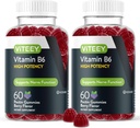 Viteey Vitamin B6 Gummies - Energy, Nerve & Mood Support - B6 Vitamins 100mg - Vegan, Gluten Free, GMO Free - 120 Count