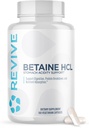Revive MD Betaine HCL with Pepsin Digestive Enzymes, 180 Vegetarian Capsules - Betaine Hydrochloride Supplement Supports Healthy Digestion & Nutrient Absorption - Helps with Stomach Acid Levels