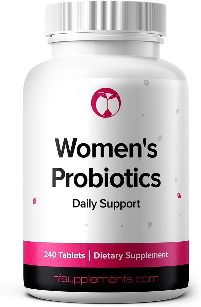 Natural Foundation Supplements Probiotics for Women Supplement Supports Vaginal & Digestive Health 240 Tablets 3 Billion CFU (240, Women's Probiotics)