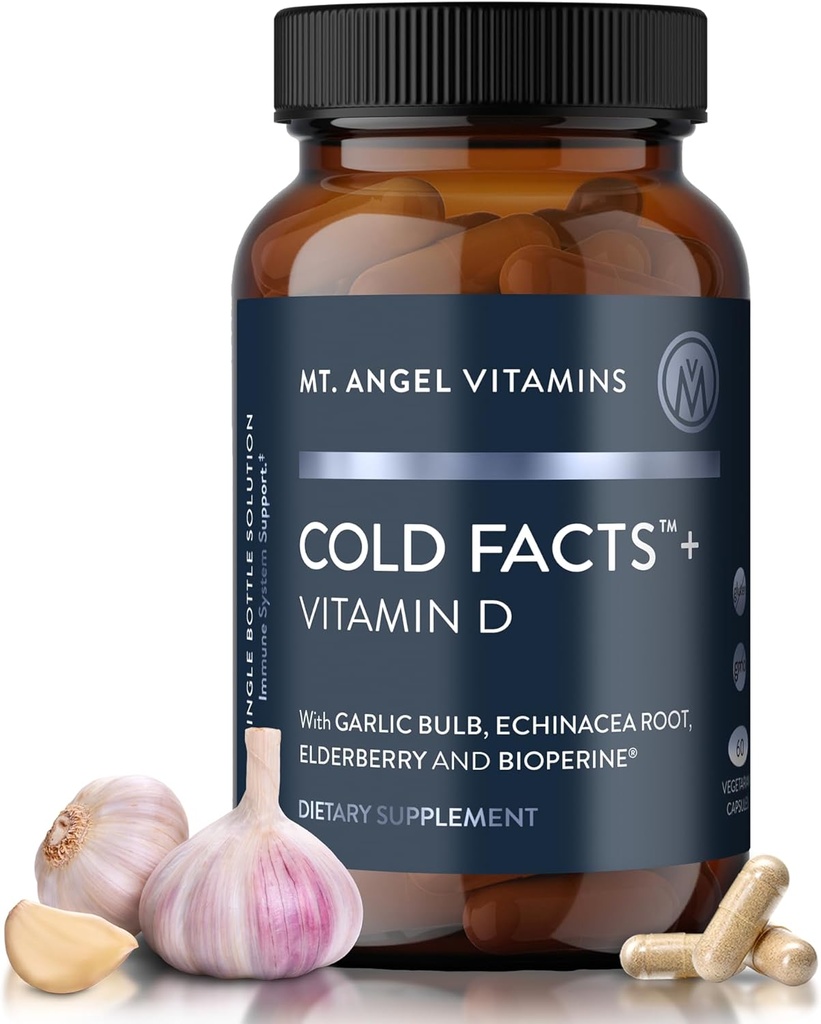 Mt. Angel Vitamins - Cold Facts + Vitamin D, Immune System Support (60 Vegetarian Capsules)