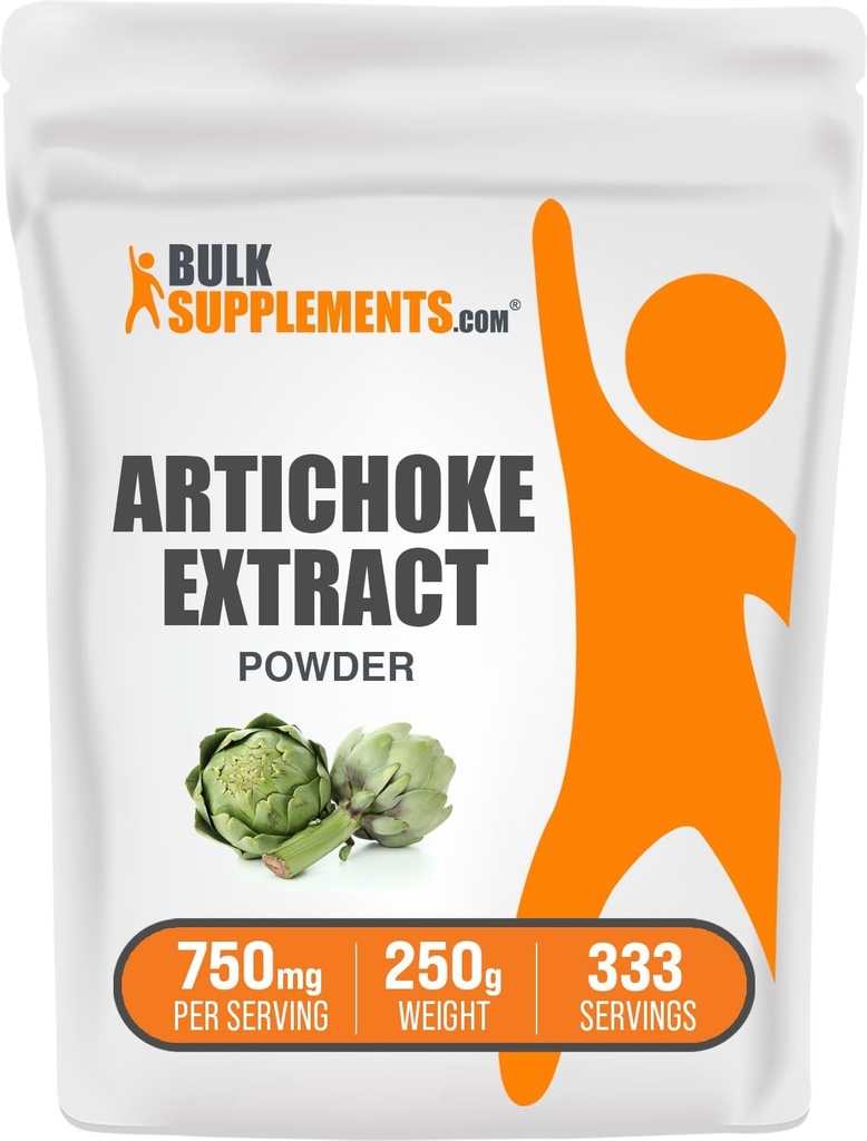 BulkSupplements.com Artichoke Extract Powder - Herbal Supplement, Artichoke Supplement - Vegan & Gluten Free, 750mg per Serving, 250g (8.8 oz) (Pack of 1)