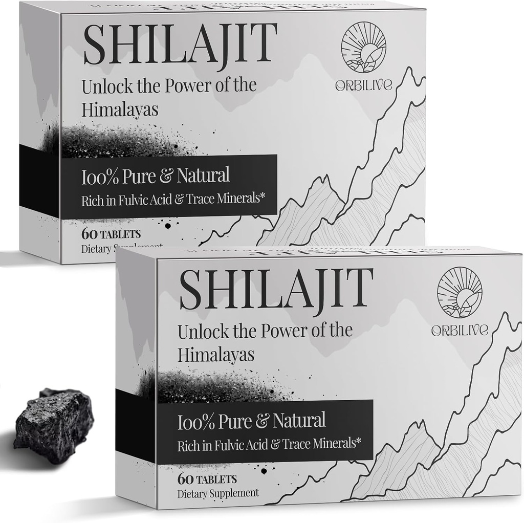 30,000 MG Shilajit Tablets, 100% Shilajit Pure, Himalayan Organic, Shilajit for Men and Women Rich in Fulvic Acid & 85+ Trace Minerals, Shilajit Supplement for Energy & Immune System, 120 Count