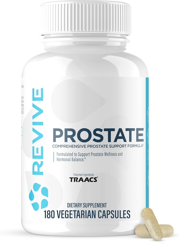 Revive MD Prostate Supplements for Men – Maintain Healthy Prostate-Specific Antigen (PSA) & Estrogen Levels and Urinary Flow – with Saw Palmetto & Beta Sitosterol for Prostate Health (60 Servings)